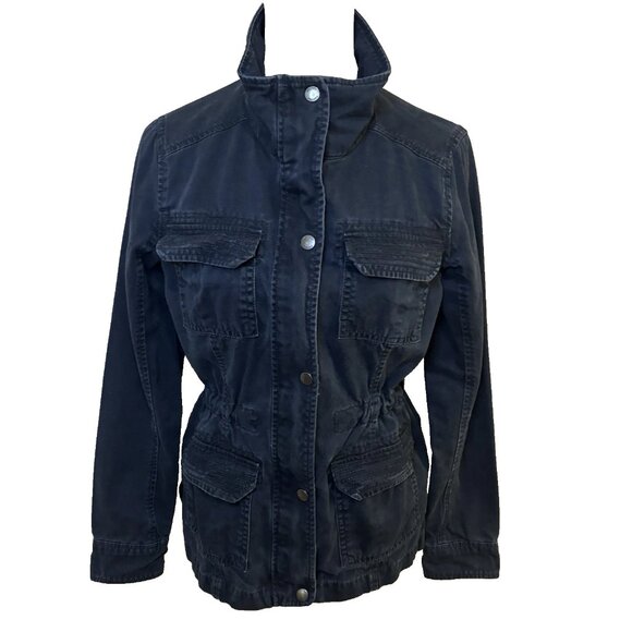 Hollister Jackets & Blazers - Hollister Women's Navy Utility Jacket Zipper/Snap with Cargo Pockets Size M